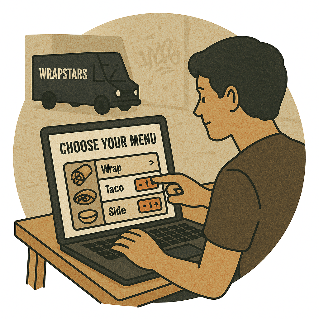 Illustration of products being added to an online cart